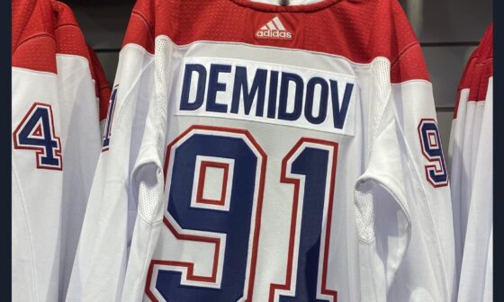 A Lids store in Montreal is selling Ivan Demidov #91 Habs jerseys