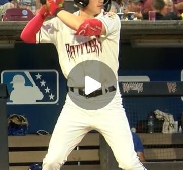 Cooper Pratt’s first hit as a Timber Rattler is a home run