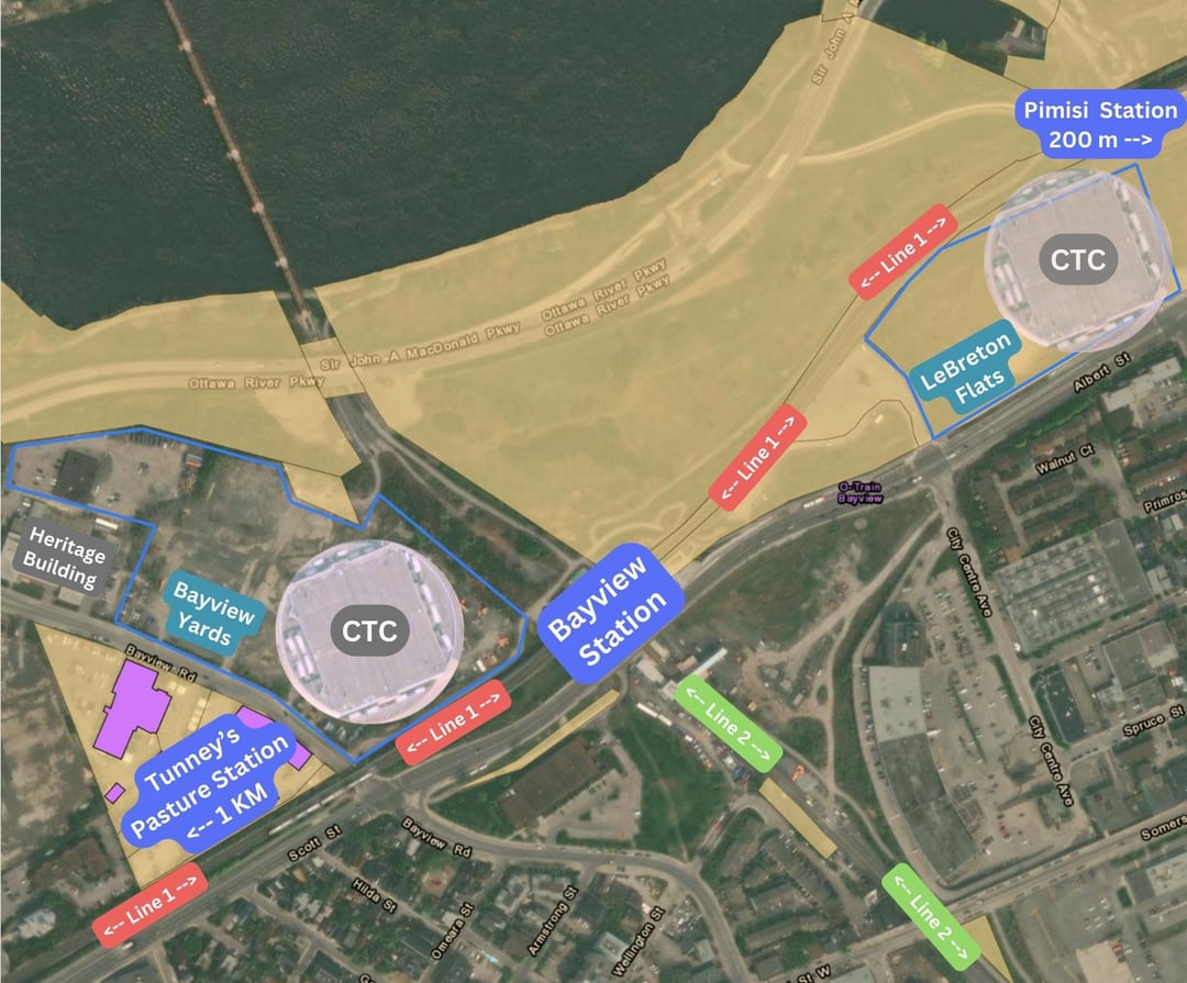 Bayview Yards & LeBreton Flats Area with CTC Overlay