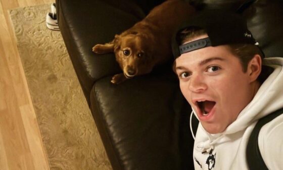 Cole Caufield & his pup Olive Pawfield