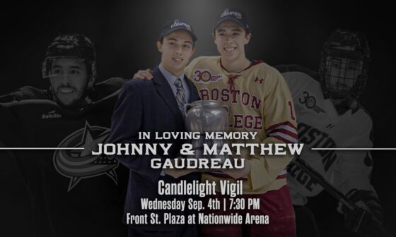 Candlelight vigil for Johnny and Matthew Gaudreau.