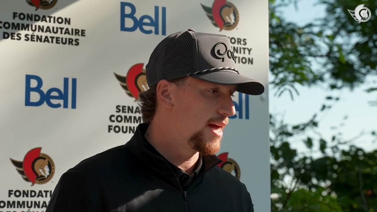 Claude Giroux, Thomas Chabot, and Tim Stützle Media at the Senators Community Foundation Media