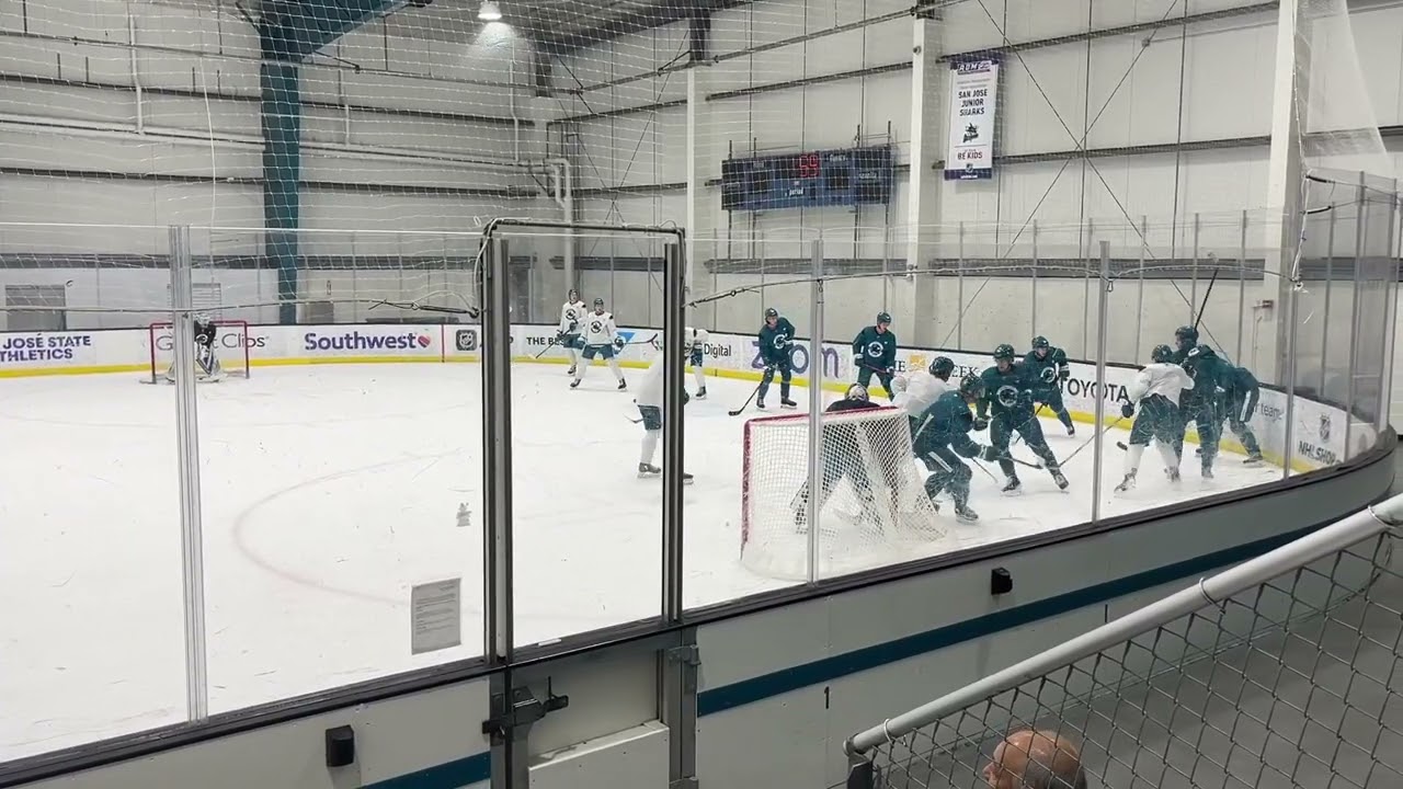 Celebrini, Smith Show Off at Sharks' Rookie Faceoff Practice