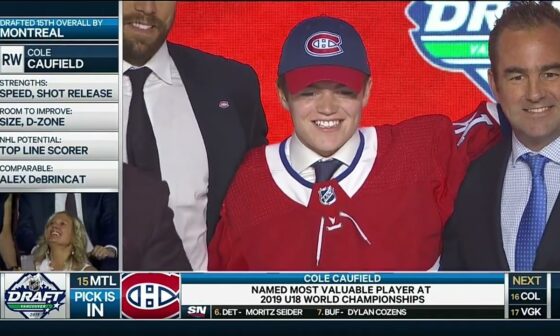 Montreal Canadiens Select Cole Caufield 15th Overall In 2019 NHL Draft