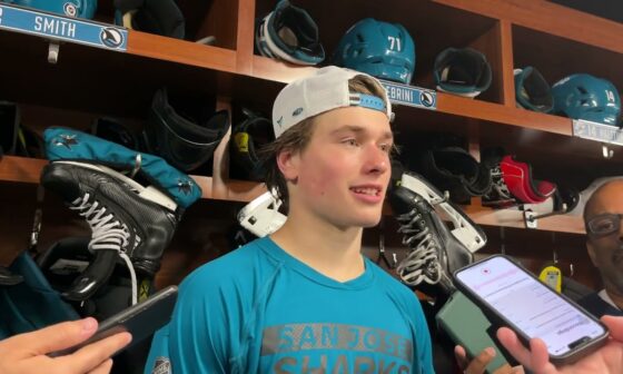 Celebrini on Smith as a Roommate, First Sharks Game