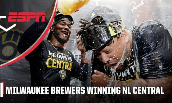 CELEBRATION IN MILWAUKEE 🍾 Brewers spray champagne after winning NL Central | ESPN MLB