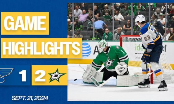 Preseason Game Highlights: Stars 2, Blues 1