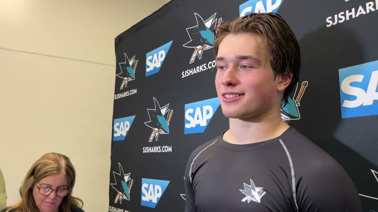 Celebrini Talks First Day of Sharks' Training Camp