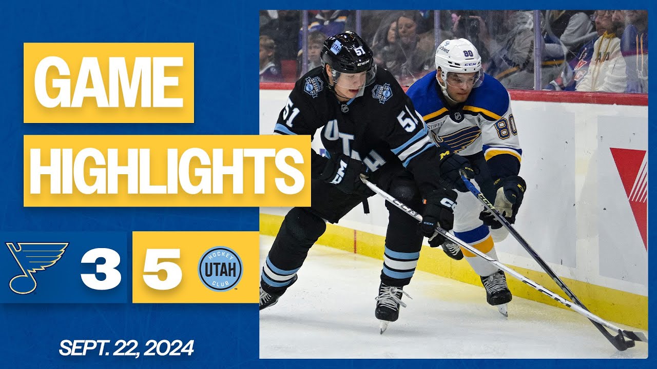 Preseason Game Highlights: Utah HC 5, Blues 3