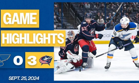 Preseason Game Highlights: Blue Jackets 3, Blues 0