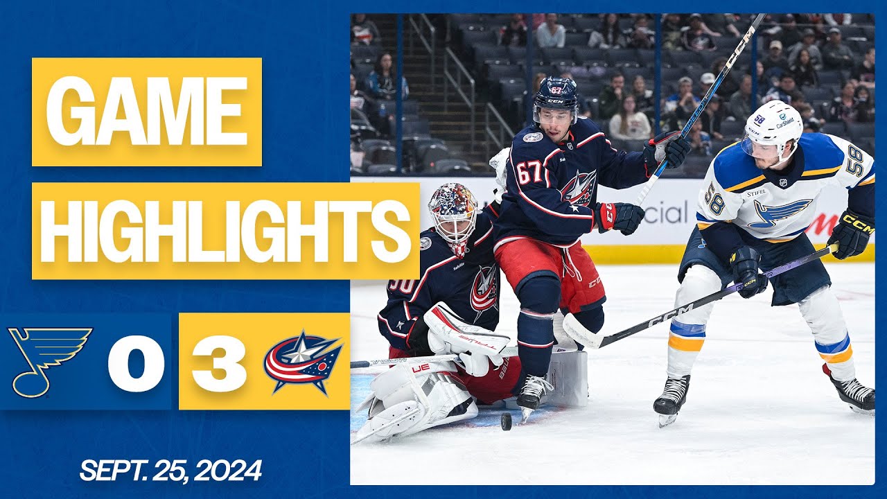 Preseason Game Highlights: Blue Jackets 3, Blues 0