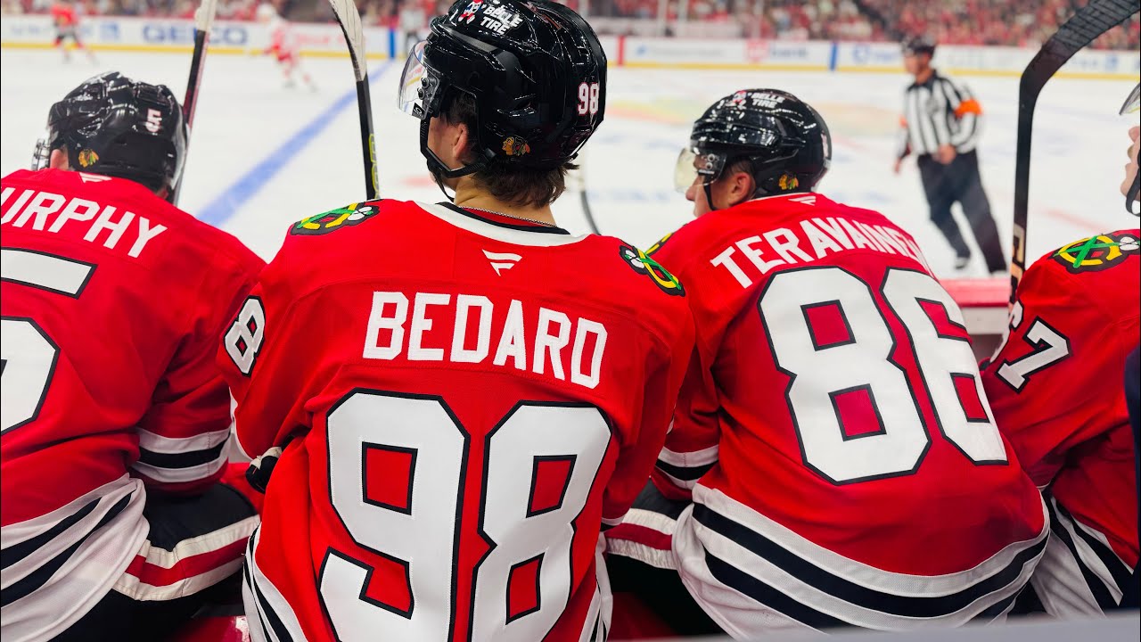 Chicago Blackhawks VS Red Wings | On the Bench!