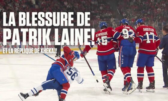 Blessure sérieuse de PATRIK LAINE au genou droit; Xhekaj vient à sa défense!