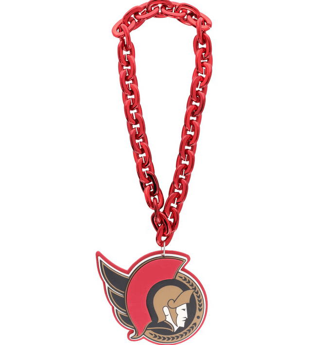 Does anyone have one of those big Senators fan chains? I have only seem them in stock in a few places online, for a big markup. Has anyone spotted these in Ottawa anywhere?