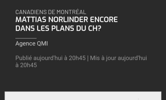 Mattias Norlinder agent Claes Elefalk said Norlinder received a contract offer from Montréal despite being released this summer and that he will decide by next week if he will accept it. Very weird 🤔 What is Kent Hughes cooking?