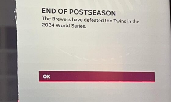 Just simmed the postseason in The Show 24. I’m ready to create a Minnesota salt mine.