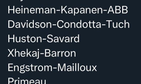 Tonight’s Projected Lineup, per Eric Engels