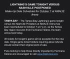 [Shirley] The preseason game between the Bolts and the Predators, which was supposed to happen tonight at Amalie Arena, has been postponed due to Hurricane Helene. It will be played on October 7th at 7PM at Amalie Arena