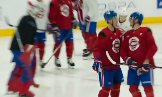 Kirby Dach & Juraj Slafkovsky at Habs training camp today