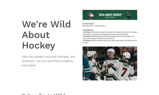 I'm one of the writers for Wild Hockey Insider - AMA!