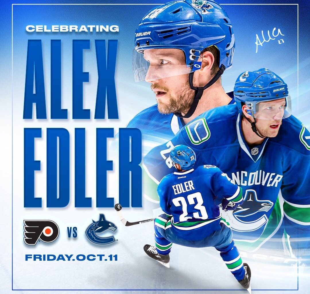 [Canucks] Join us in celebrating the career of Alex Edler on Friday, October 11th vs. Philadelphia. Alex will sign a one-day contract to retire as a Canuck!