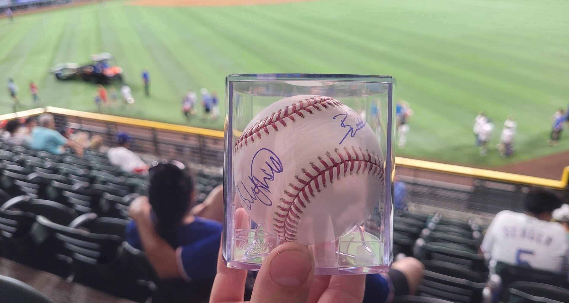 At Globe Life today, found a Bobby Witt + Bobby Witt Jr baseball!