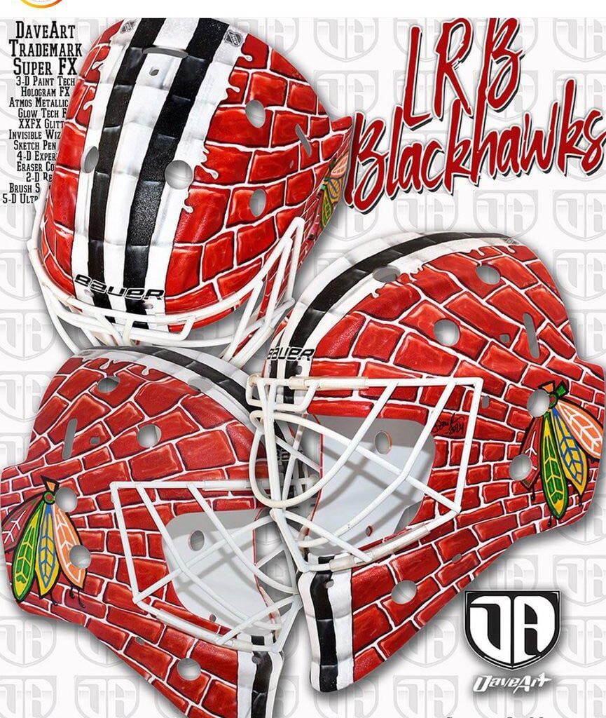 [Dave Art] Laurent Brossoit’s new Blackhawks goalie mask