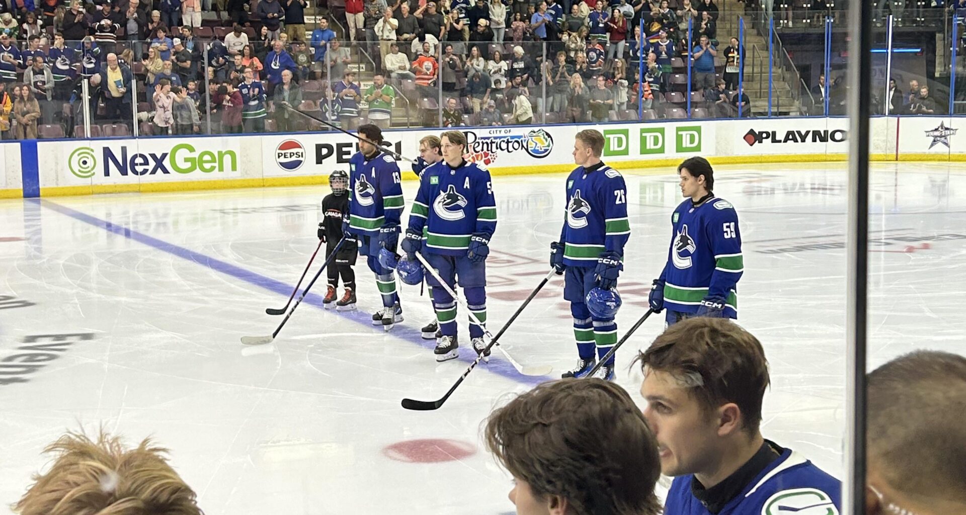 Sitting near the boys at the Young Stars in Penticton