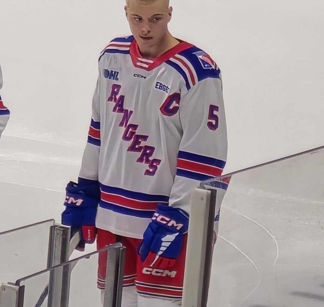 Andnovski first game as captain of the kitchener rangers