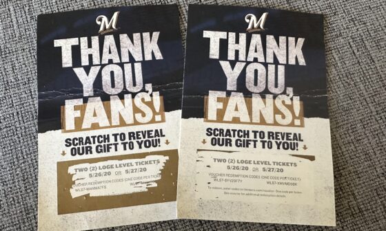 With fan appreciation night tomorrow, I found this in a box while moving recently. Not sure why I never redeemed them…