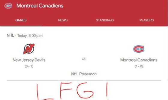 GAME DAY THREAD - HABS VS DEVILS - LFG!!!