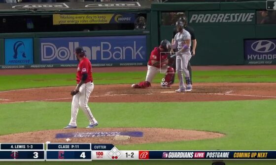 Emmanuel Clase blows by Royce Lewis to secure his 46th save of the season which ties the all time Cleveland single season saves record