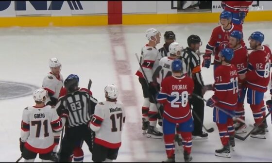 Montreal Canadiens Go After Ridly Greig Following His Hit On Kirby Dach