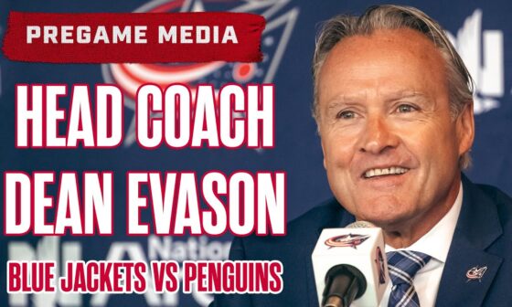 BLUE JACKETS 💥 vs. PENGUINS 🐧 Head Coach Dean Evason Previews Tonight's Home Game | Pregame Media