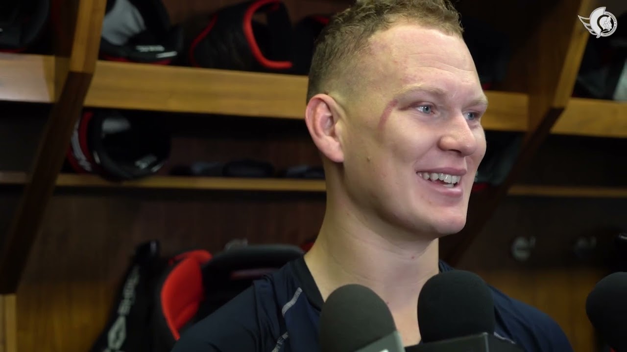 Tim Stützle, Brady Tkachuk, and Travis Green Media Availability - Oct. 3