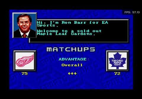 NHL '94 "Game of the Night" Detroit Red Wings - Toronto Maple Leafs "Norris Division  Nov.15/1986