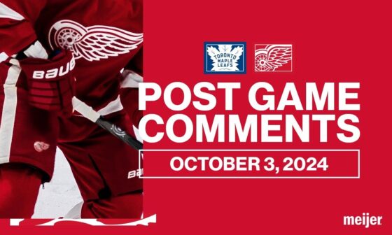 Cam Talbot, Michael Rasmussen, Derek Lalonde Post Game Comments | Oct. 3, 2024 vs TOR