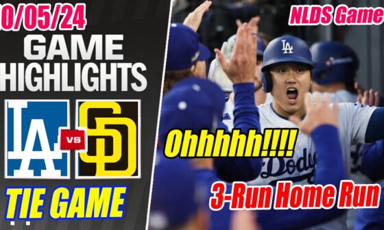 SD Padres vs LA Dodgers NLDS Game 1 Highlights Oct 5, 2024 | Double 3-Run Home Run | MLB Highlights