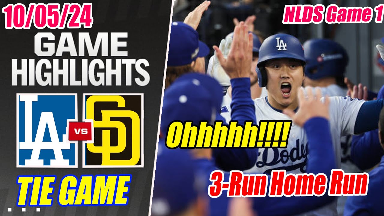 SD Padres vs LA Dodgers NLDS Game 1 Highlights Oct 5, 2024 | Double 3-Run Home Run | MLB Highlights