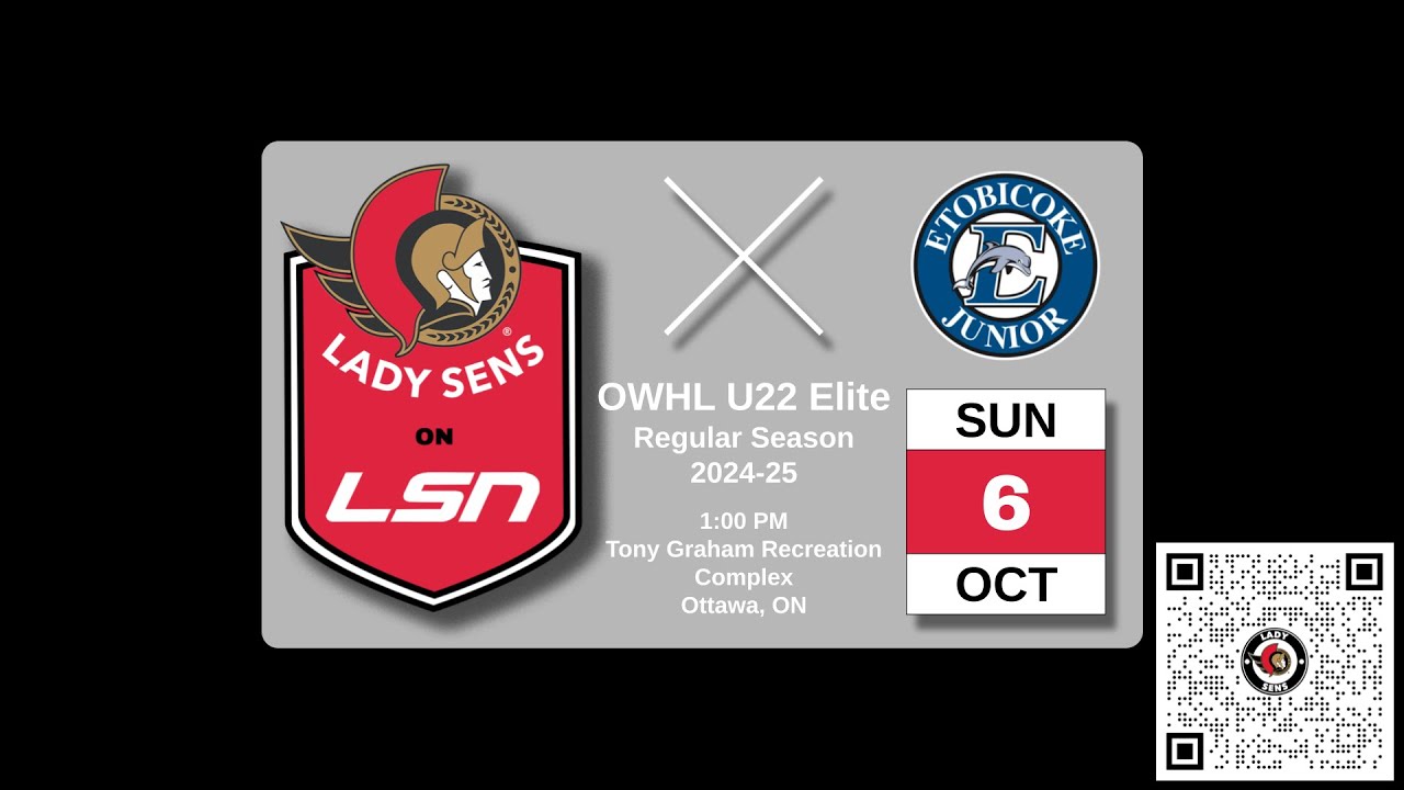 2024/10/06 1:00 PM: Ottawa Lady Senators vs Etobicoke Dolphins (U22 Elite)