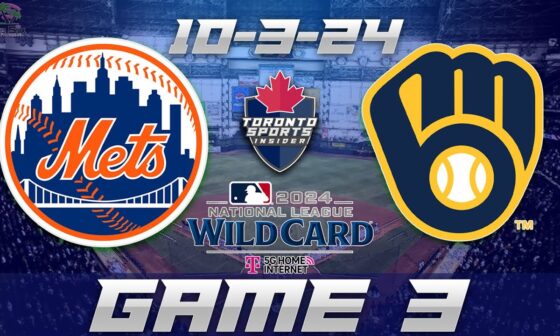 10-3-24 New York Mets vs Milwaukee Brewers Game 3 Game Audio | MLB Playoffs LIVE Cast & Chat