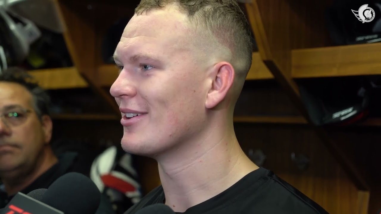 Brady Tkachuk and Travis Green Media Availability - Oct. 9