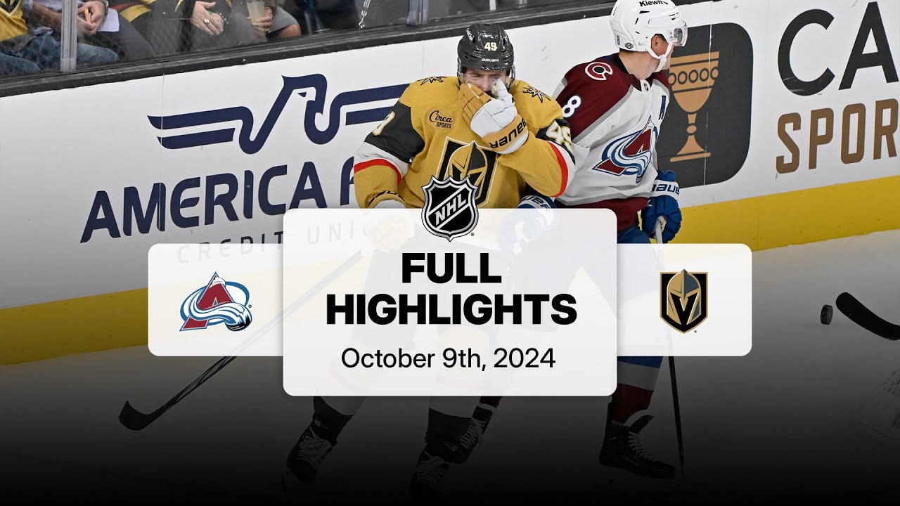 Avalanche at Golden Knights | October 09, 2024 | NHL Full Game Highlights