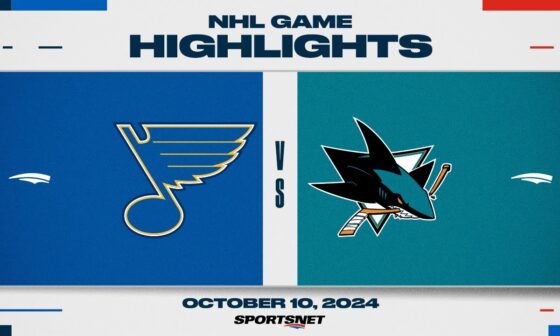 NHL Highlights | Blues vs. Sharks - October 10, 2024