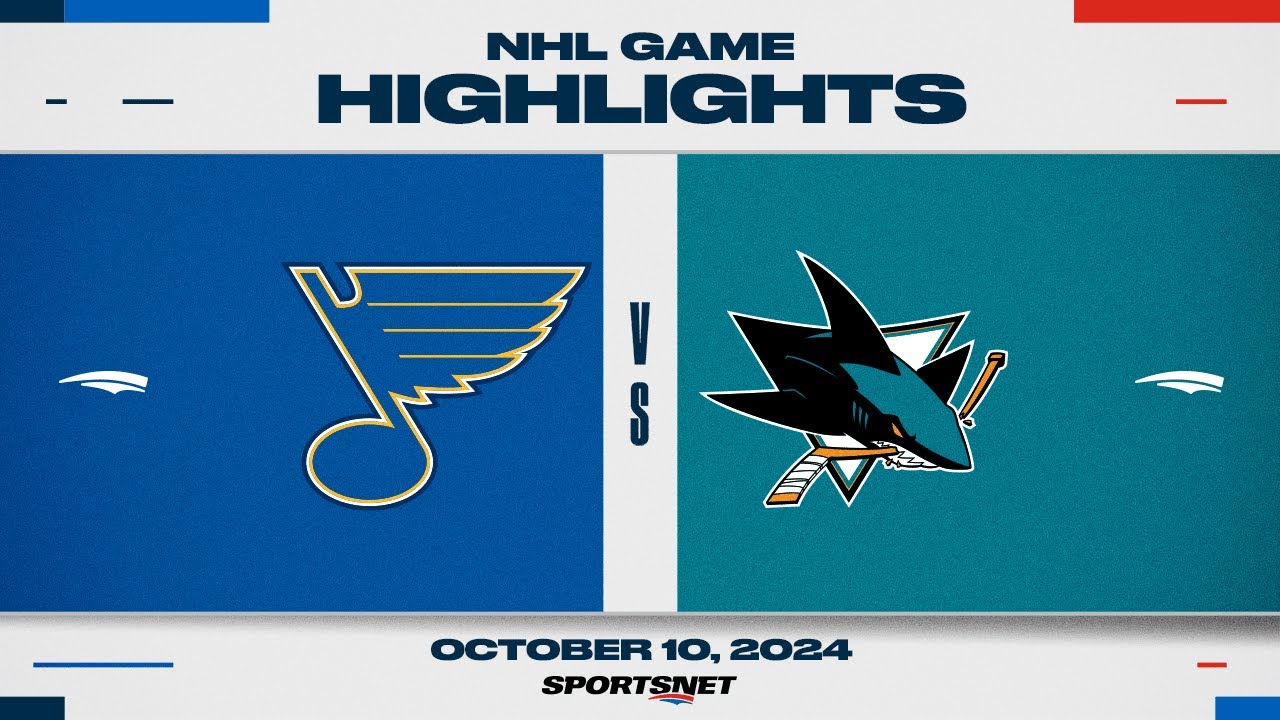 NHL Highlights | Blues vs. Sharks - October 10, 2024