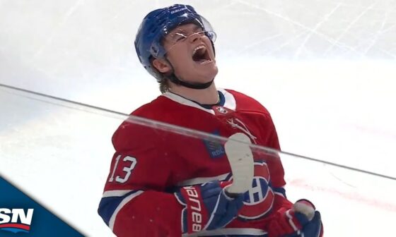 Juraj Slafkovsky Sets Up Cole Caufield For Canadiens' First Goal Of The Season