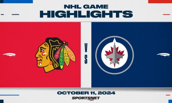 NHL Highlights | Blackhawks vs. Jets - October 11, 2024