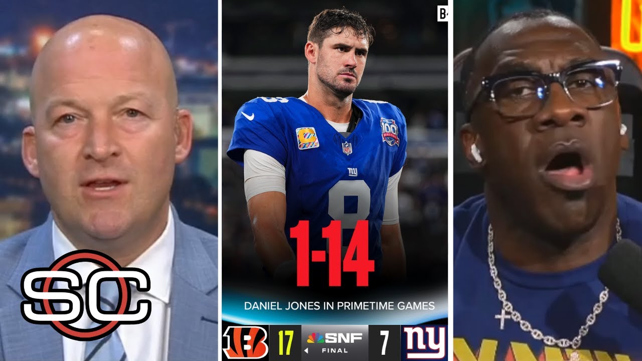 ESPN SC | He STINKS! - Hasselbeck & Shannon rant Daniel Jones after Giants' blowout loss to Bengals