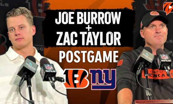 Joe Burrow and Zac Taylor React to Bengals WIN Over Giants | NFL Week 6