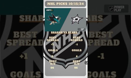 San Jose Sharks vs Dallas Stars prediction 10/15/24 | NHL Picks Today 10/15/24 | Best NHL Bets